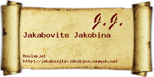 Jakabovits Jakobina névjegykártya